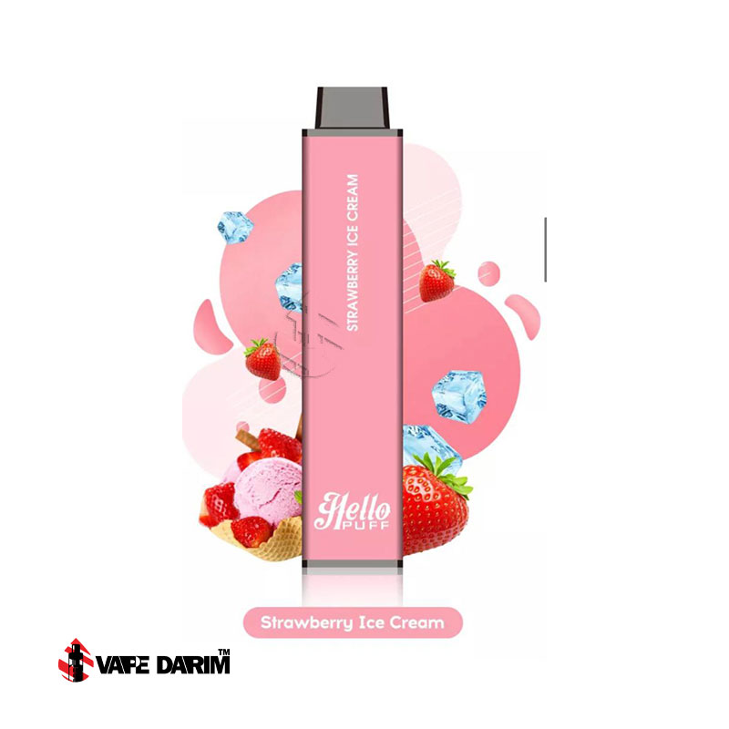 پاد یکبار مصرف بستنی توت فرنگی هلو پاف HELLO PUFF 5500 PUFF |ویپ داریم پاد یکبار مصرف بستنی توت فرنگی هلو پاف HELLO PUFF 5500 PUFF |ویپ داریم
