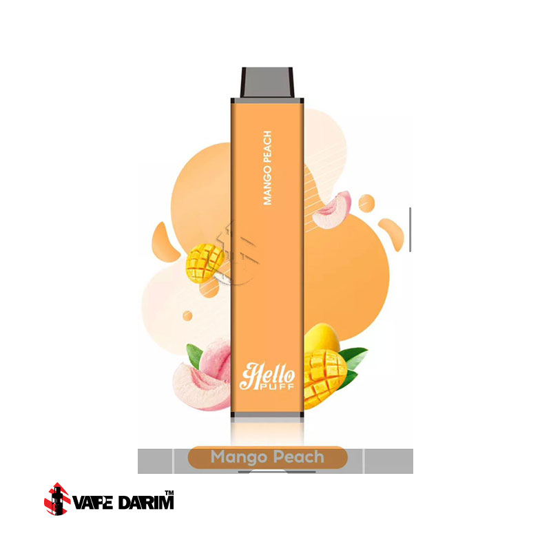 پاد یکبار مصرف هلو انبه هلو پاف HELLO PUFF 5500 PUFF |ویپ داریم پاد یکبار مصرف هلو انبه هلو پاف HELLO PUFF 5500 PUFF |ویپ داریم