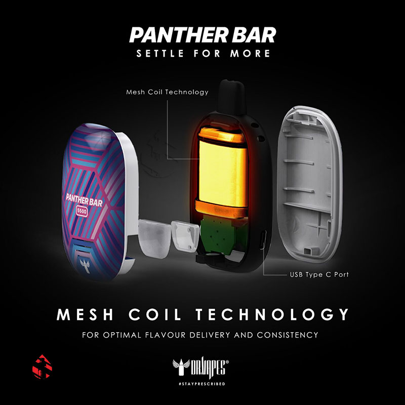 پاد 5500 پاف دکتر ویپ آدامس یخ DRVAPES 5500 PUFF BUBBLEGUM ICE PANTHER BAR |ویپ داریم
