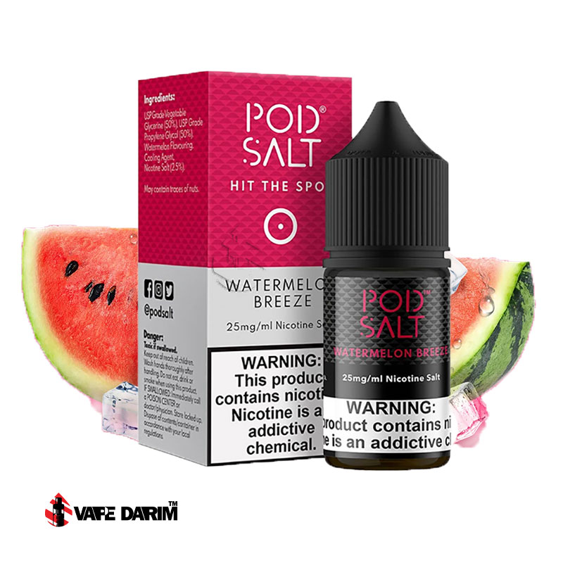 سالت-نیکوتین-پاد-سالت--هندوانه-یخ |ویپ داریم سالت نیکوتین هندوانه ملایم پاد سالت Pod Salt Watermelone Breeze 30 ML |ویپ داریم