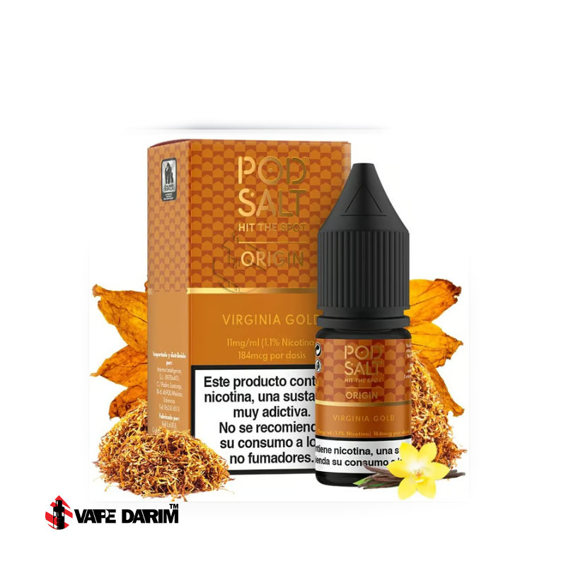 Pod Salt Virginia Gold 10 Ml |فروشگاه ویپ داریم سالت نیکوتین ویرجینیا گلد پاد سالت Pod Salt Virginia Gold 10 ML |فروشگاه ویپ داریم