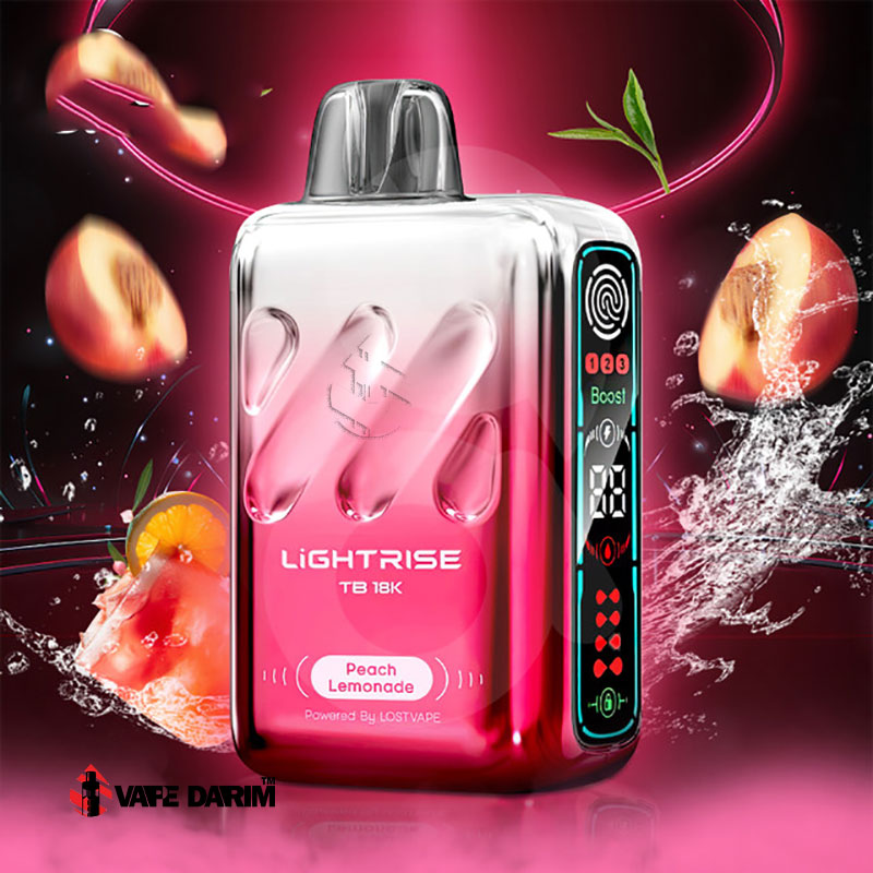 Lightrisk Lostvape Peach Lemonade 18k |ویپ داریم پاد لایترز بار هلو لیموناد لاست ویپ Lightrise Peach Lemonade TB 18K |ویپ داریم