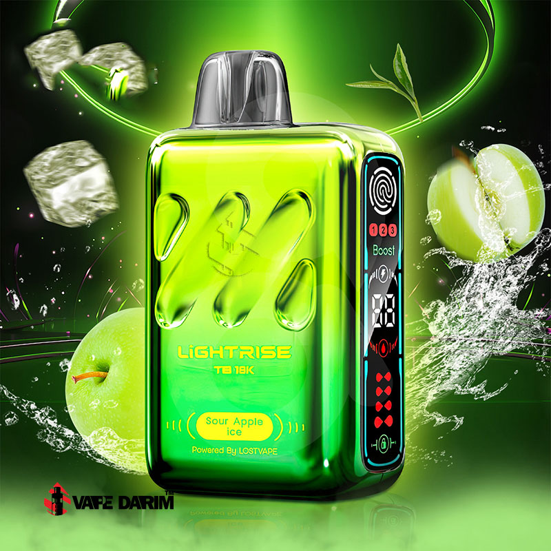 پاد لایترز بار سیب ترش یخ لاست ویپ Lightrise Sour Apple Ice TB 18K |ویپ داریم پاد لایترز بار سیب ترش یخ لاست ویپ Lightrise Sour Apple Ice TB 18K |ویپ داریم