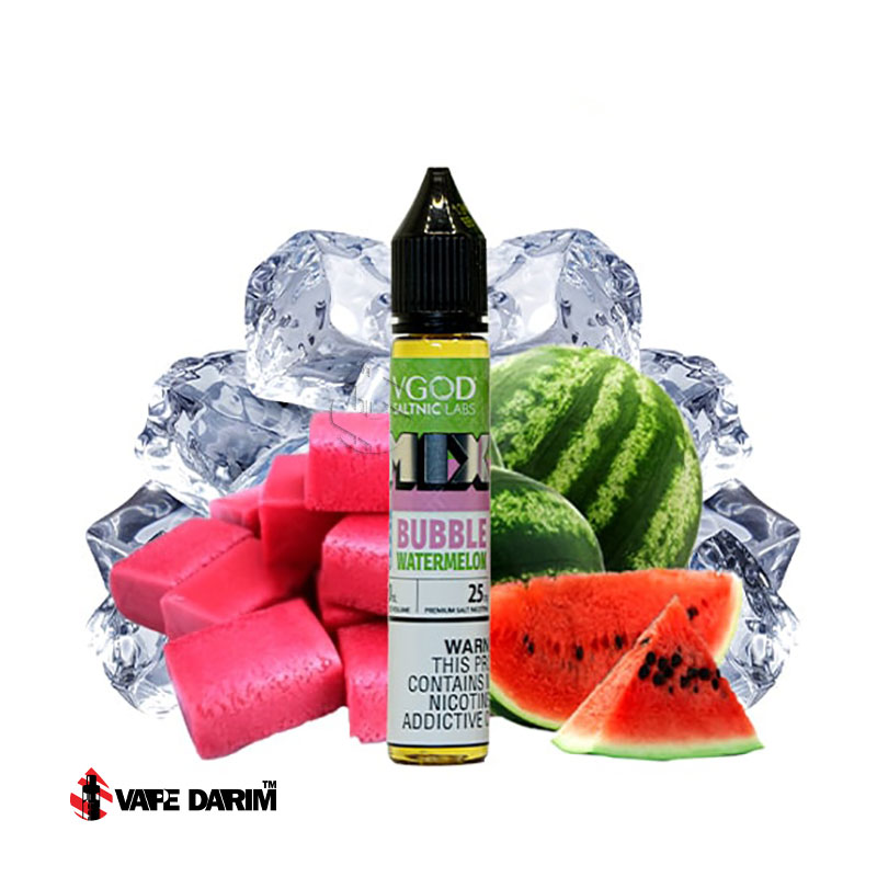 سالت ویگاد آدامس هندوانه یخ Vgod Bubble Watermelon Ice |ویپ داریم سالت ویگاد آدامس هندوانه یخ VGOD Mix Bubble Watermelon Ice SALT 30ML |ویپ داریم