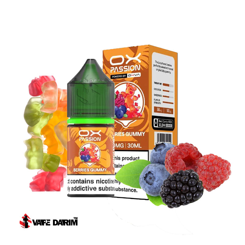 خرید سالت میکس بری پاستیل خرسی اکسوا |ویپ داریم خرید سالت میکس بری آدامس خرسی اکسوا | OX Passion Berry Gummy |ویپ داریم