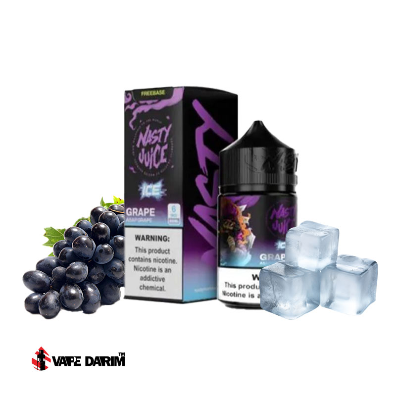 خرید جویس انگور یخ نستی |ویپ داریم خرید جویس انگور قرمز یخ نستی |NASTY Asape Grape Ice 60ML |ویپ داریم