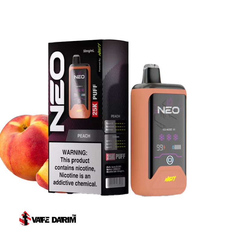 خرید نستی نئو 25 هزار پاف هلو ویپ داریم خرید پاد یکبار مصرف هلو نستی نئو |Nasty Neo Peach 25K |ویپ داریم